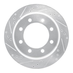 Ford E-150 Brake Rotor (1) - Rear Left - R1 Concepts - Drilled & Slotted - Silver - `08-`25